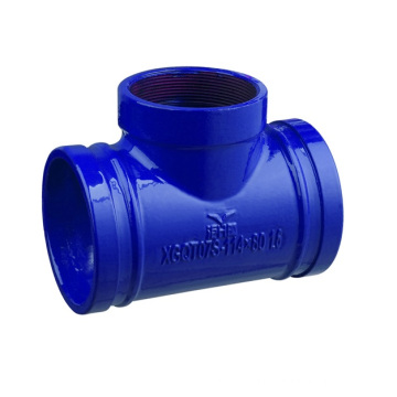 DUCTILE IRON GROOVED THREAD EQUAL TEE PIPE FITTING